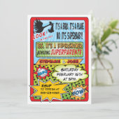 Aangepaste Comic Book Baby Shower Uitnodigingen (Staand voorkant)
