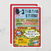 Aangepaste Comic Book Baby Shower Uitnodigingen (Voorkant / Achterkant)