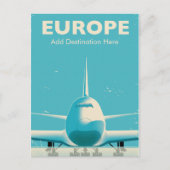 Aangepaste commerciële luchtlijnbestemming Europa Briefkaart (Voorkant)