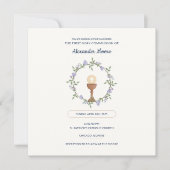 Aangepaste communie uitnodigen - Krans & Kelk Ontw Kaart (Voorkant)