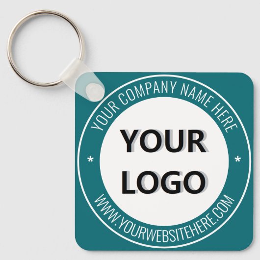 Aangepaste Company Logo en tekst Sleutelhanger uw  (Voorkant)