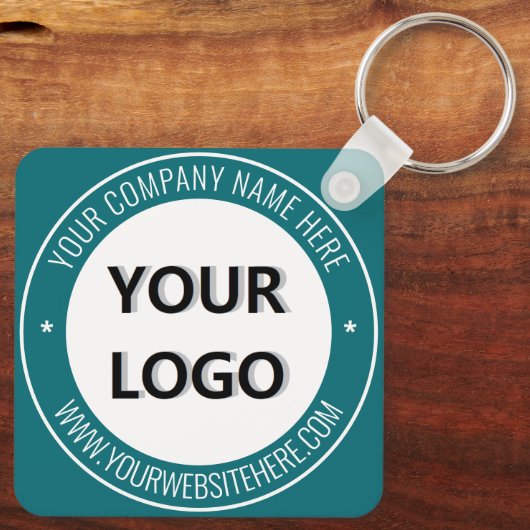 Aangepaste Company Logo en tekst Sleutelhanger uw  (Achterkant)