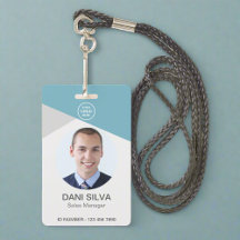 Aangepaste Company Logo Photo Employee ID Badge