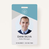 Aangepaste Company Logo Photo Employee ID Badge (Voorkant)
