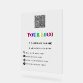 Aangepaste Company Logo Tekst en QR Code Acryl Sig Bord (Hoek)