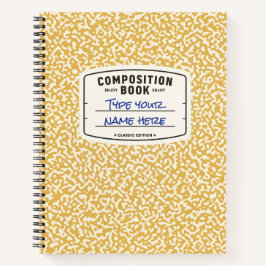 Aangepaste Compositie Notitieboek Geel met Label