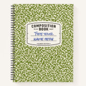 Aangepaste Compositie Notitieboek Groen met Label (Voorkant)