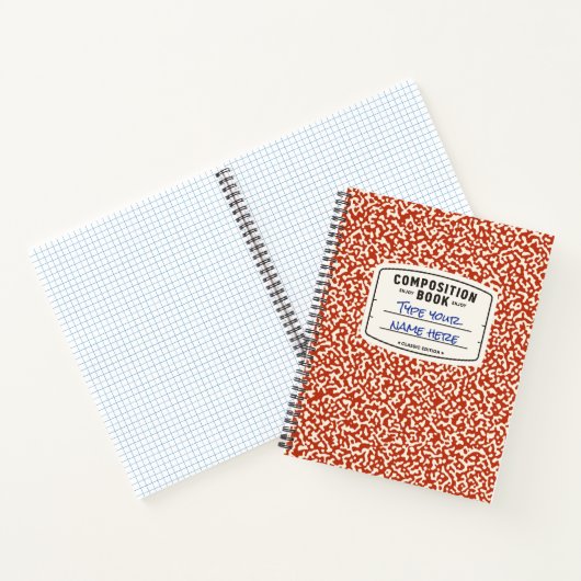 Aangepaste Compositie Notitieboek Rood met Label (Binnen)