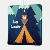 Aangepaste computercampagne ~Tent and Owl Kerstmis Keramisch Ornament (Links)