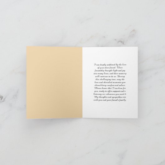 Aangepaste condoleance bericht Kaart voor collega (Binnen)