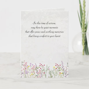 Aangepaste condoleance met leuke waterverf wilde b kaart