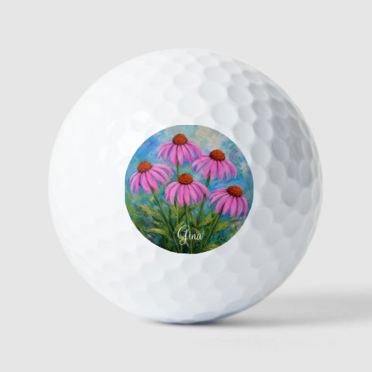 Aangepaste Coneflowers Golfballen (Voorkant)