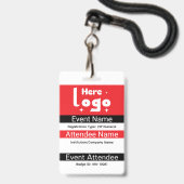 Aangepaste conferentie-ID Badge (Voorzijde met lanyard)