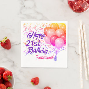 Aangepaste Confetti speciale locatie met ballonnen Servet
