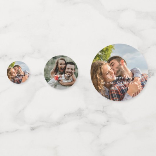 Aangepaste Confetti voor huwelijksdag (Achterkanten)