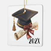 Aangepaste Congrats Afstudeercadeau Kerst Keramisch Ornament (Links)