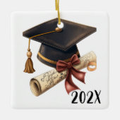 Aangepaste Congrats Afstudeercadeau Kerst Keramisch Ornament (Voorkant)