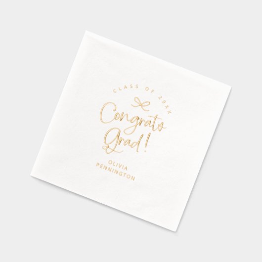 Aangepaste Congrats Afstudeerder Script Afstuderen Folie Servetten (Links)