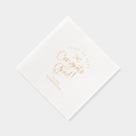 Aangepaste Congrats Afstudeerder Script Afstuderen Folie Servetten (Rechts)