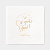 Aangepaste Congrats Afstudeerder Script Afstuderen Folie Servetten (Voorkant)