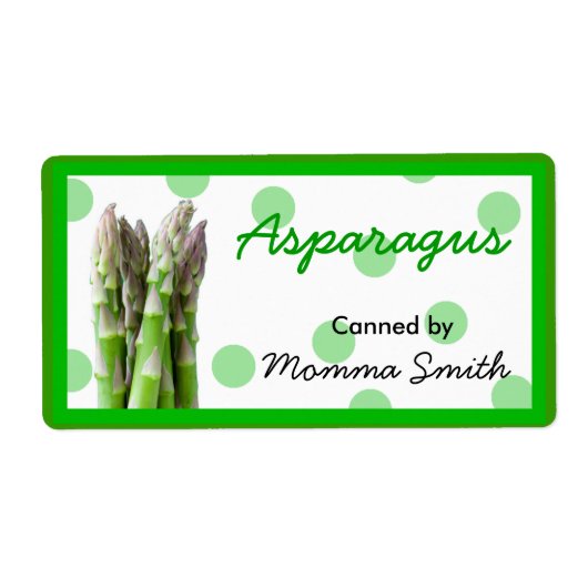 Aangepaste conservenetiketten voor asperges etiket (Voorkant)