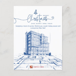 Aangepaste constructie en ontwerp, architectenblau feestdagenkaart