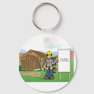 Aangepaste constructie, Home Builder Cartoon Tw Sleutelhanger