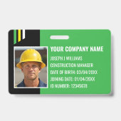 Aangepaste constructie ID Werk QR Code Groen Zwart Badge (Voorzijde)