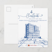 Aangepaste constructie & ontwerp, Architect blauwd Feestdagenkaart (Voorkant / Achterkant)
