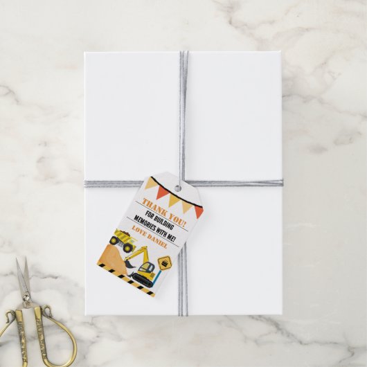 Aangepaste constructie thema Kind verjaardagscadea Cadeaulabel (Met Touw)