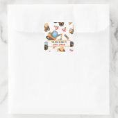 Aangepaste constructie thema naam boekplaat vierkante sticker (Tas)