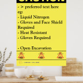 Aangepaste constructie Veiligheidswaarschuwing Med Poster (Keuken)