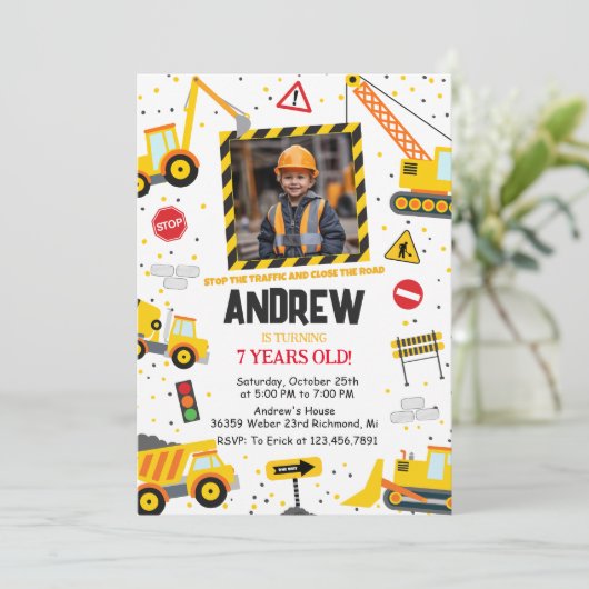 Aangepaste constructie Verjaardagsfeest met Afbeel Kaart (Staand voorkant)