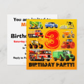 Aangepaste constructietak voor de derde verjaardag kaart (Voorkant / Achterkant)