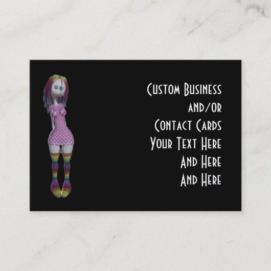 Aangepaste contactkaarten Rainbow Hair 3D Bonga Do Contactkaartje (Voorkant)