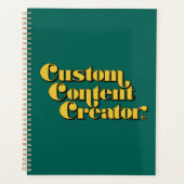 Aangepaste content creator retro groene tekst planner (Voorkant)