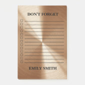 Aangepaste controlelijst met koperen metallische l post-it® notes (Voorkant)