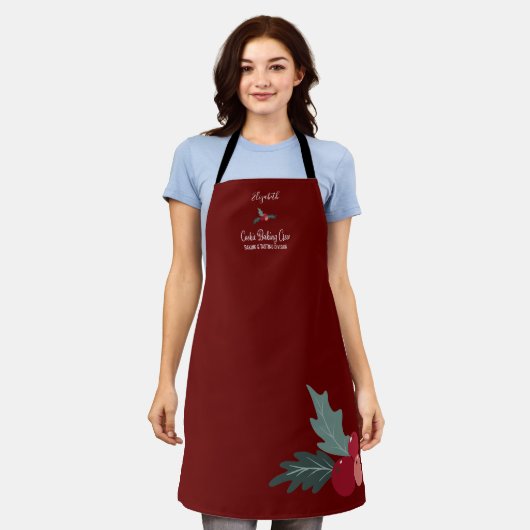 Aangepaste Cookie Baking Crew Christmas Schort (Gedragen)