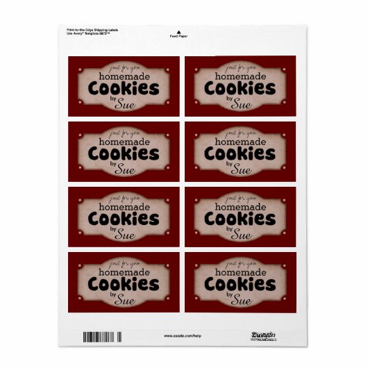 Aangepaste  cookie-cadeaus etiket (Full Sheet)