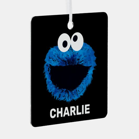Aangepaste Cookie Monster | Ontwikkeling Waterverf Metalen Ornament (Voorkant Rechts)