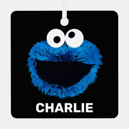 Aangepaste Cookie Monster | Ontwikkeling Waterverf Metalen Ornament (Voorkant)