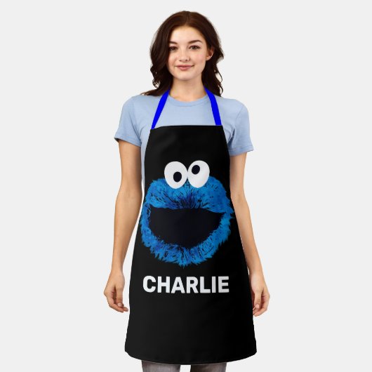 Aangepaste Cookie Monster | Ontwikkeling Waterverf Schort (Gedragen)
