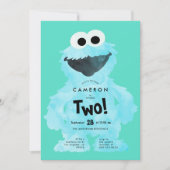 Aangepaste COOKIE MONSTER Sesame Street Verjaardag Kaart (Voorkant)