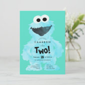 Aangepaste COOKIE MONSTER Sesamstraat Verjaardag Kaart (Staand voorkant)