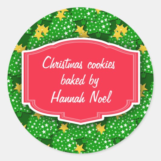Aangepaste Cookie Swap, Gebakken Goederen Kerst st Ronde Sticker (Voorkant)