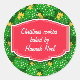 Aangepaste Cookie Swap, Gebakken Goederen Kerst st Ronde Sticker