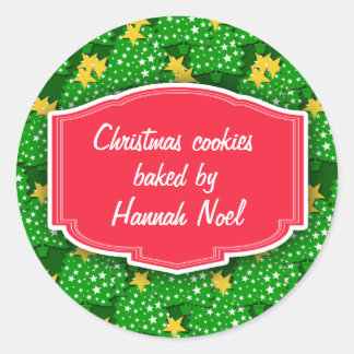 Aangepaste Cookie Swap, Gebakken Goederen Kerst st Ronde Sticker