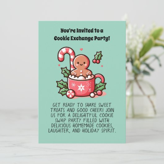 Aangepaste Cookie-uitwisseling Vakantiefeest Bewer Kaart (Staand voorkant)