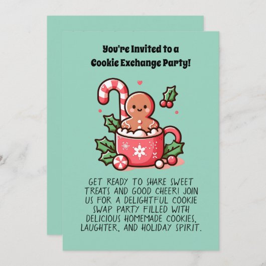 Aangepaste Cookie-uitwisseling Vakantiefeest Bewer Kaart (Voorkant / Achterkant)