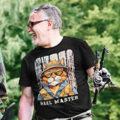 Aangepaste Cool Cat Retirement Gifts voor Visser P T-shirt